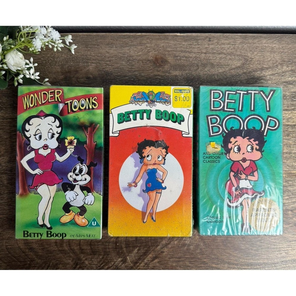 Vintage Sealed Betty Boop VHS Lot Retro Cartoon Tapes 80s 90s Nostalgia